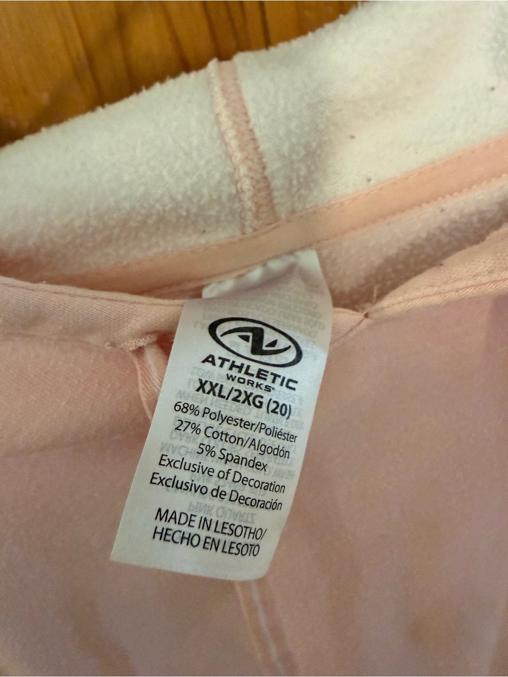 Athletic Works Light Pink Hoodie Pullover - Picture 3 of 3